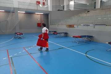 Telde habilita un albergue provisional en el Pabellón de Jinámar para los sintecho (Foto TA)